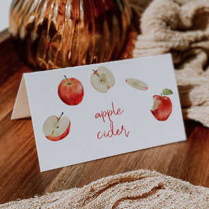 Carte De Placement Étiquette alimentaire pour pommes aquarelle