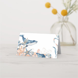 Carte De Placement Étiquette alimentaire sous-marin d'aquarelle