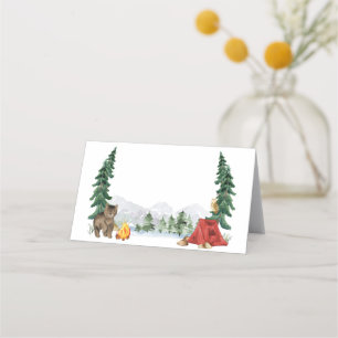 Carte De Placement Étiquette de table pliable Happy Camper