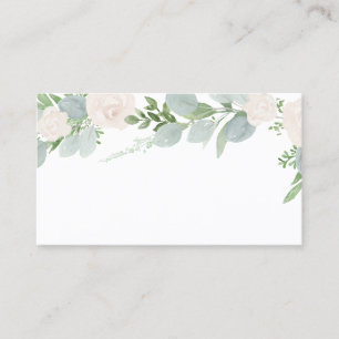 Carte De Placement Eucalyptus aquarelle et Mariage de fleurs blanches