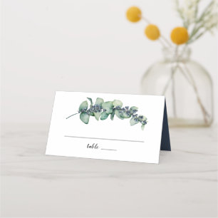 Carte De Placement Eucalyptus Berry Mariage de monogramme botanique