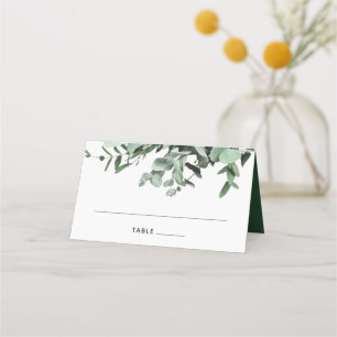 Carte De Placement Eucalyptus et Mariage d'aquarelle verte