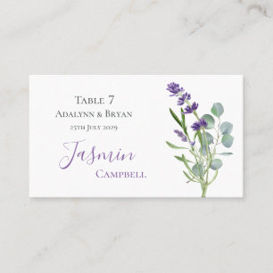 Carte De Placement Eucalyptus Foliage Lavande Mariage