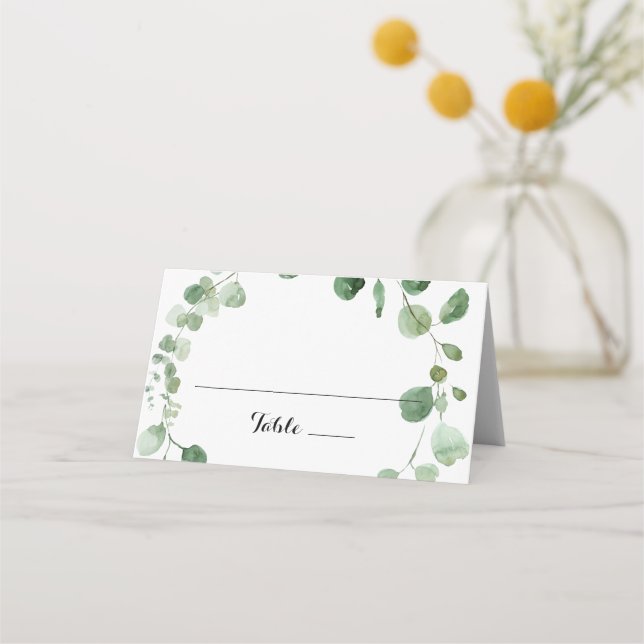 Carte De Placement Eucalyptus Moderne Calligraphie Mariage Carte Plac (Devant)