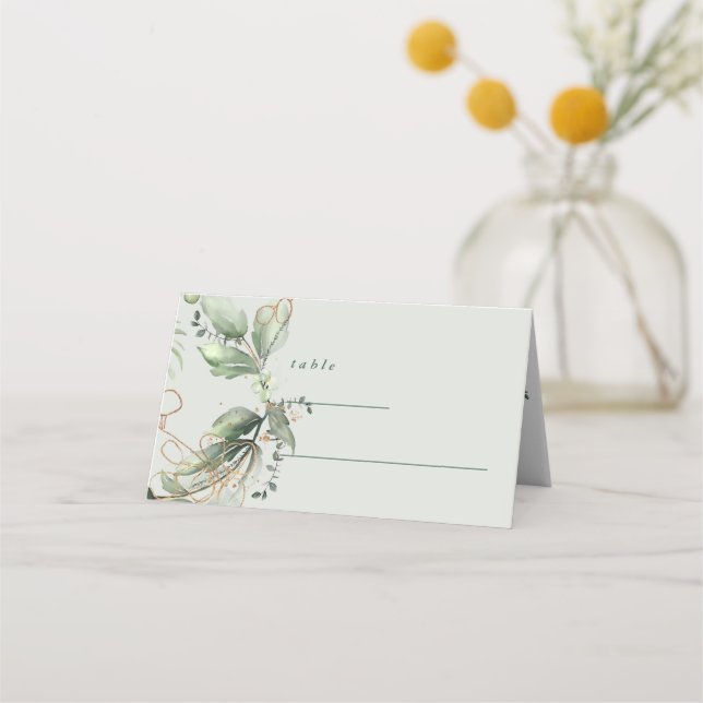 Carte De Placement Eucalyptus paisible Elégant verre de mer vert bris (Dos)