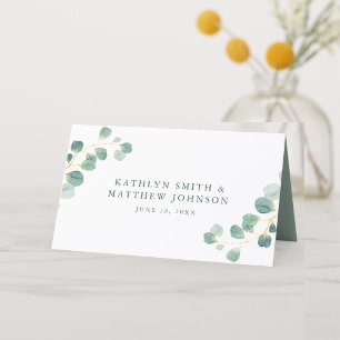Carte De Placement Eucalyptus Verdure Moderne Élégant Mariage d'été