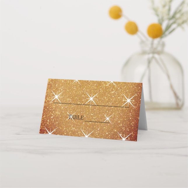 Carte De Placement Fabulous golden parties scintillant mariage table  (Devant)