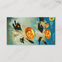 Fantômes Citrouilles vintages d'Halloween et chats