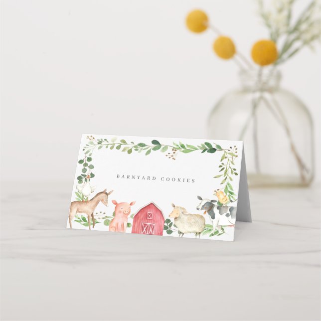 Carte De Placement Farm Animals Buffet Food Labels (Devant)