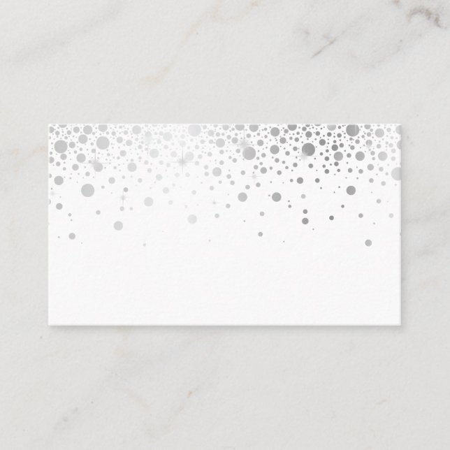 Carte De Placement Faux confettis en feuille d'argent | Moderne (Devant)