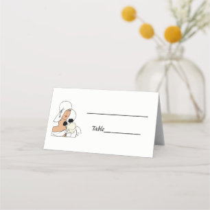 Carte De Placement Femme Art Déco Vintage avec Fleurs Portant un Chap