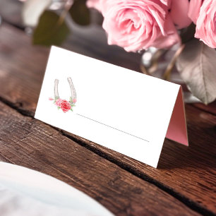 Carte De Placement Fers à cheval et roses rouges roses grises mariage