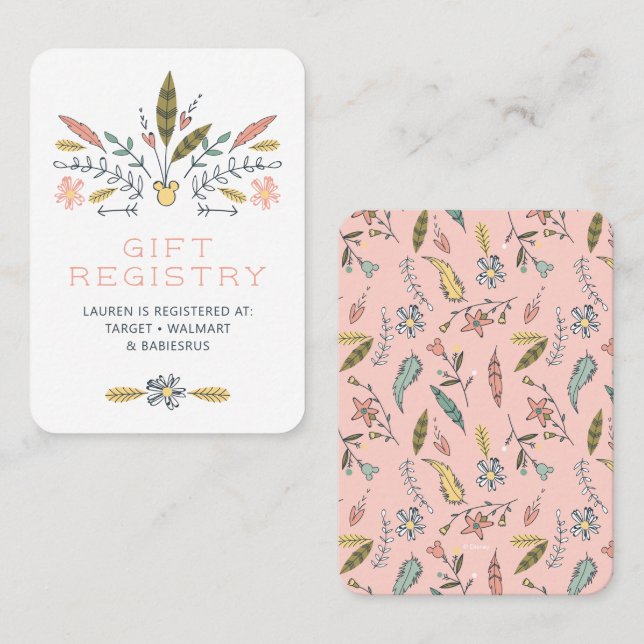 Carte De Placement Festival Minnie Mouse Boho | Registre de cadeaux (Devant / Derrière)