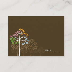 Carte De Placement Fête de mariage d'arbre couleur Whimsical Four Sea