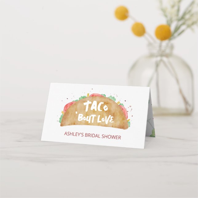 Carte De Placement Fête de mariage Thème Fiesta 'Taco à propos d'amou (Devant)