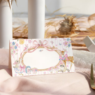 Carte De Placement Fête de naissance fille Animaux de la forêt fantai