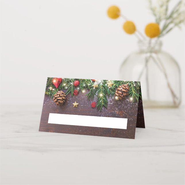 Carte De Placement Fête de Noël rustique (Devant)
