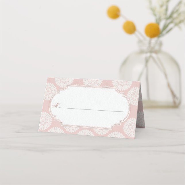 Carte De Placement Fête de thé victorienne rose thé dansant Blank (Devant)