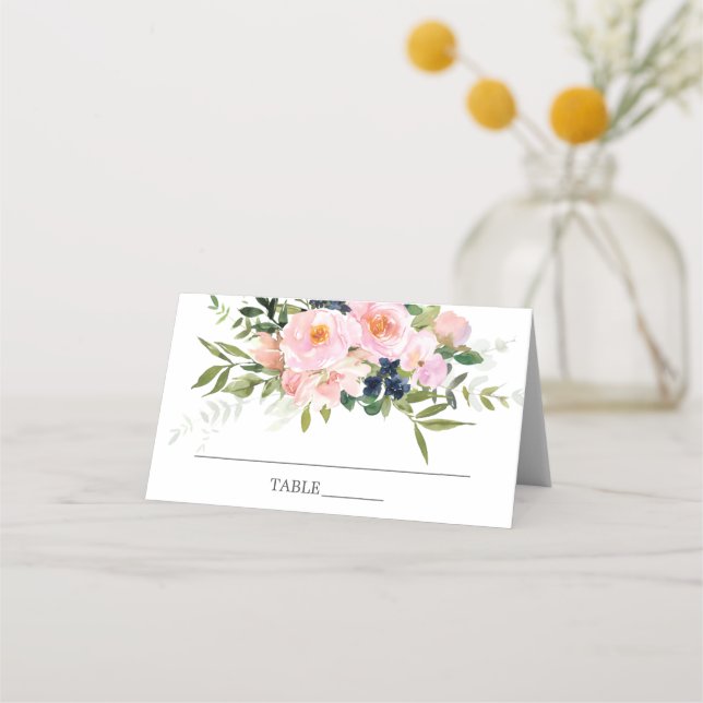 Carte De Placement Fête des mariées Blush Roses & Peonies (Devant)