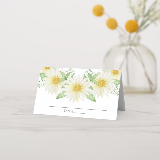 Carte De Placement Fête des mariées de marguerite fraîche (Devant)