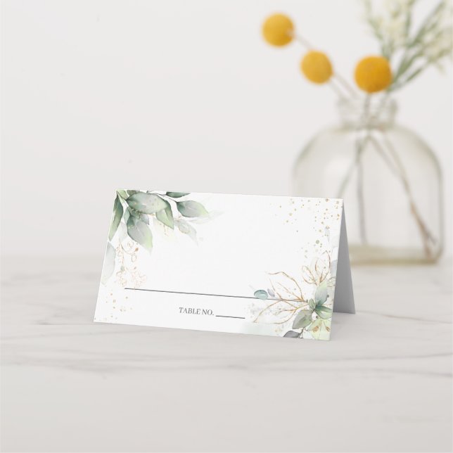 Carte De Placement Fête des mariées de Mariage de feuillage d'or rust (Devant)