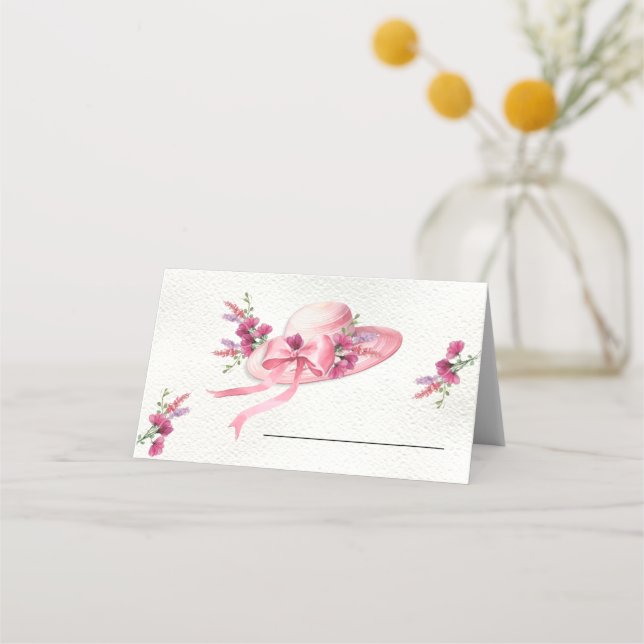 Carte De Placement Fête des mariées Derby Casquette rose (Devant)