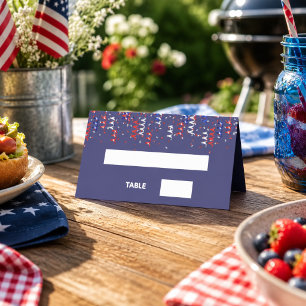 Carte De Placement Fête rouge bleu patriotique USA