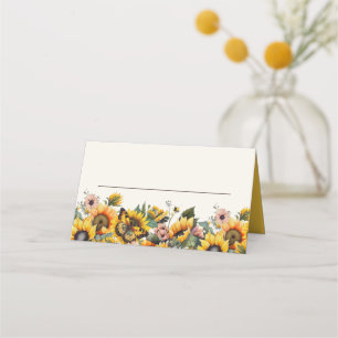 Carte De Placement Fête Tournesols Papillons
