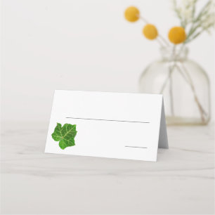 Carte De Placement Feuille blanche verte
