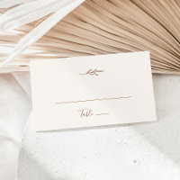 Feuille minimale | Boho Cream Plat Mariage Place C