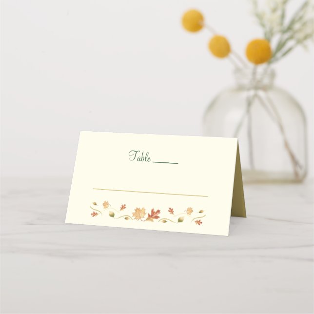 Carte De Placement Feuilles automne élégantes (Devant)