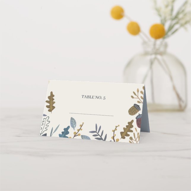 Carte De Placement Feuilles d'automne rustique mariage de automne (Devant)