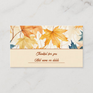 Carte De Placement Feuilles de l'érable Thanksgiving Brunch Dîner