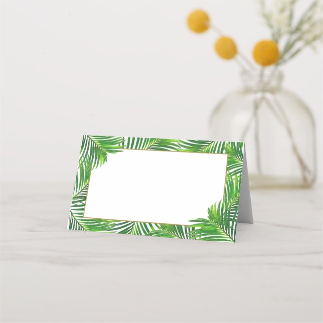 Carte De Placement Feuilles de palme luxuriants tropicaux modernes av (Devant)
