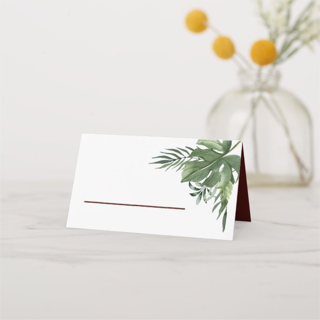 Carte De Placement Feuilles de palmiers tropicaux luxuriants et exoti (Devant)