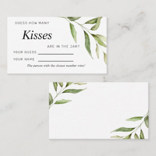 Carte De Placement Feuilles de verdure Rustique Combien de Baisers Ca