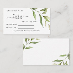 Carte De Placement Feuilles de verdure Rustique Combien de Baisers Ca
