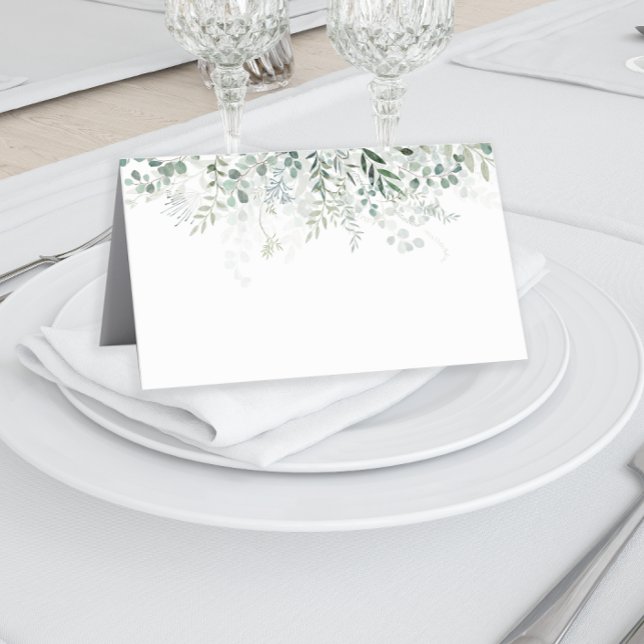 Carte De Placement Feuilles d'eucalyptus Verdure Élégant Moderne (Créateur téléchargé)