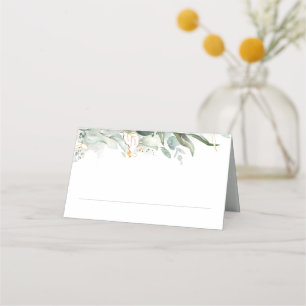 Carte De Placement Feuilles d'or et Mariage de verdure Eucalyptus