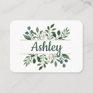 Carte De Placement Feuilles vertes aquarelle personnalisées
