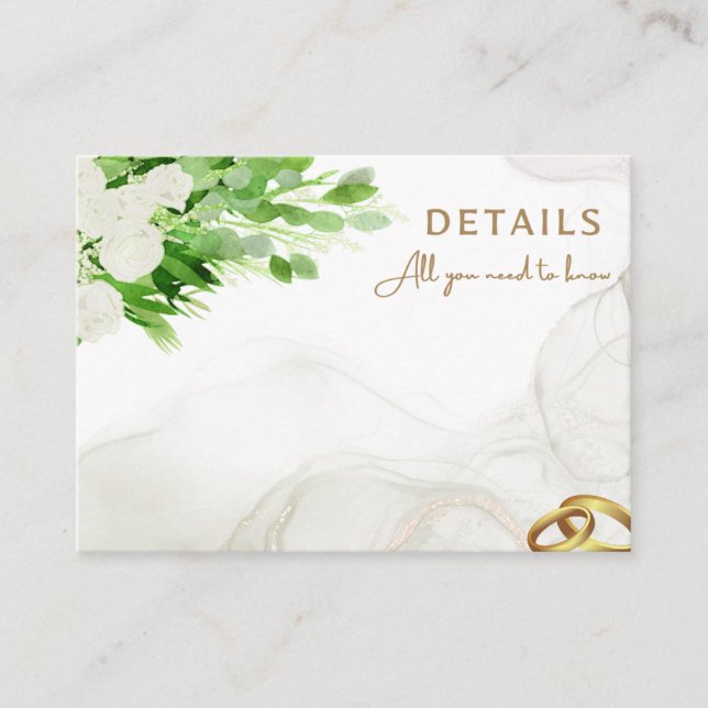 Carte De Placement Fiche Mariage Détails (Devant)