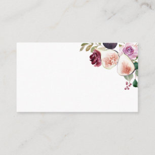 Carte De Placement Figes d'aquarelle et Mariage floral Berry Burgundy