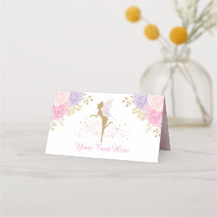 Carte De Placement Fille Jardin Magique Fée Baby shower d'anniversair