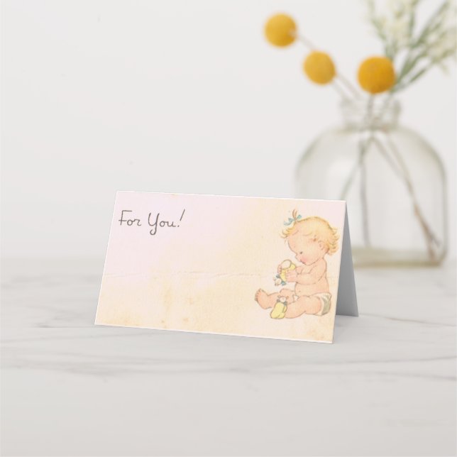 Carte De Placement Fille vintage (Devant)