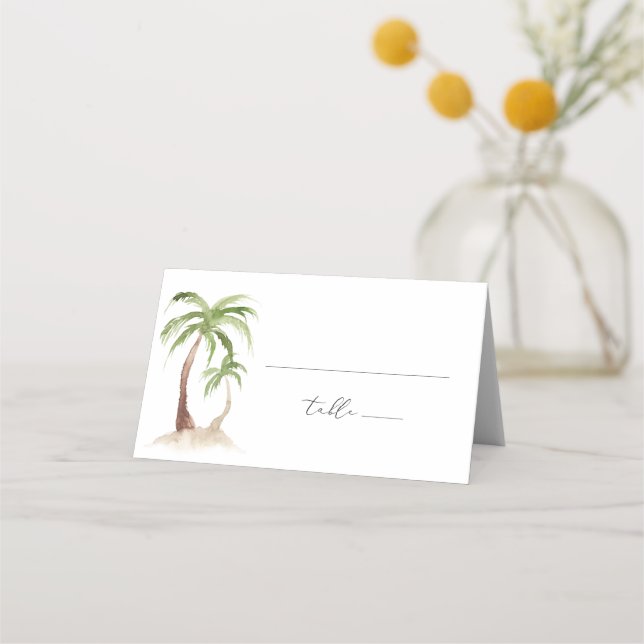 Carte De Placement FIONA Palm Tree Beach Carte de la place tropicale (Devant)