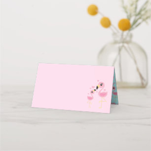 Carte De Placement Flamant rose Baby shower mignon Tropical