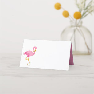 Carte De Placement Flamant rose rose aquarelle