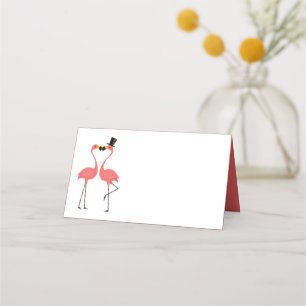 Carte De Placement Flamant rose rose Fête de mariage de l'Escorte tro