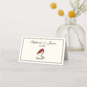 Carte De Placement Flamant rose rose vintage #1