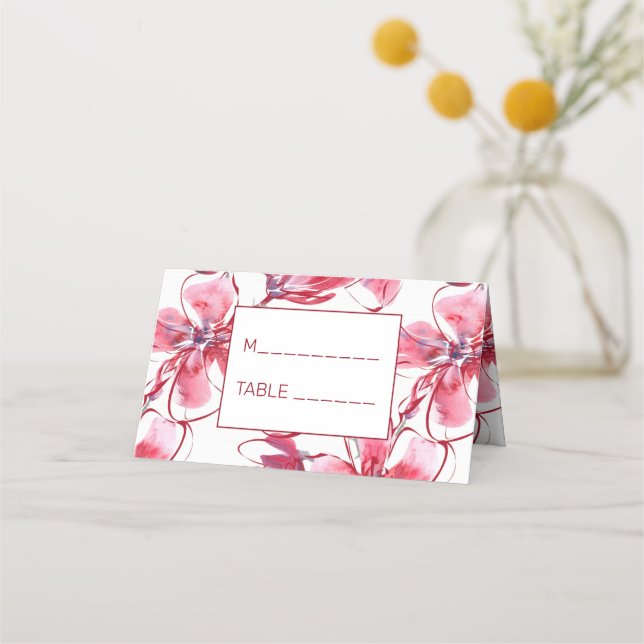 Carte De Placement Fleur aquarelle (Devant)